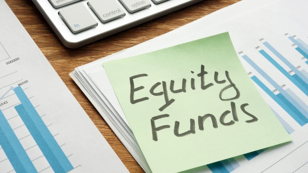 Investors analyzing equity mutual funds performance on a digital platform.