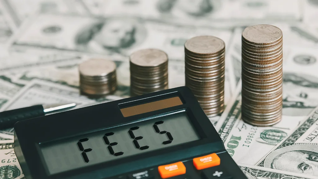 Breakdown of fees and charges involved in a loan against mutual funds.