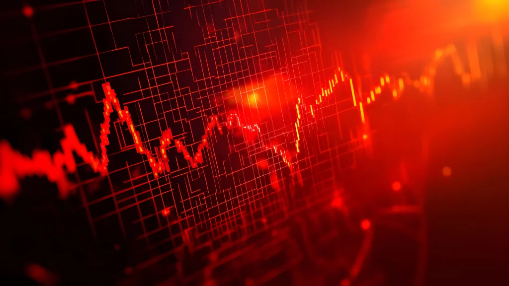 Stock market volatility following corporate earnings announcements.