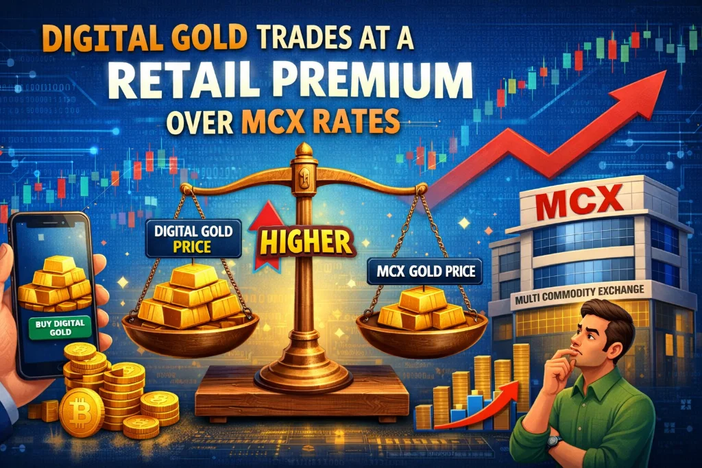 Digital Gold Trades at a Retail Premium Over MCX Rates