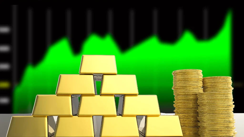 Gold bars reflecting daily price movements influenced by macroeconomic forces.
