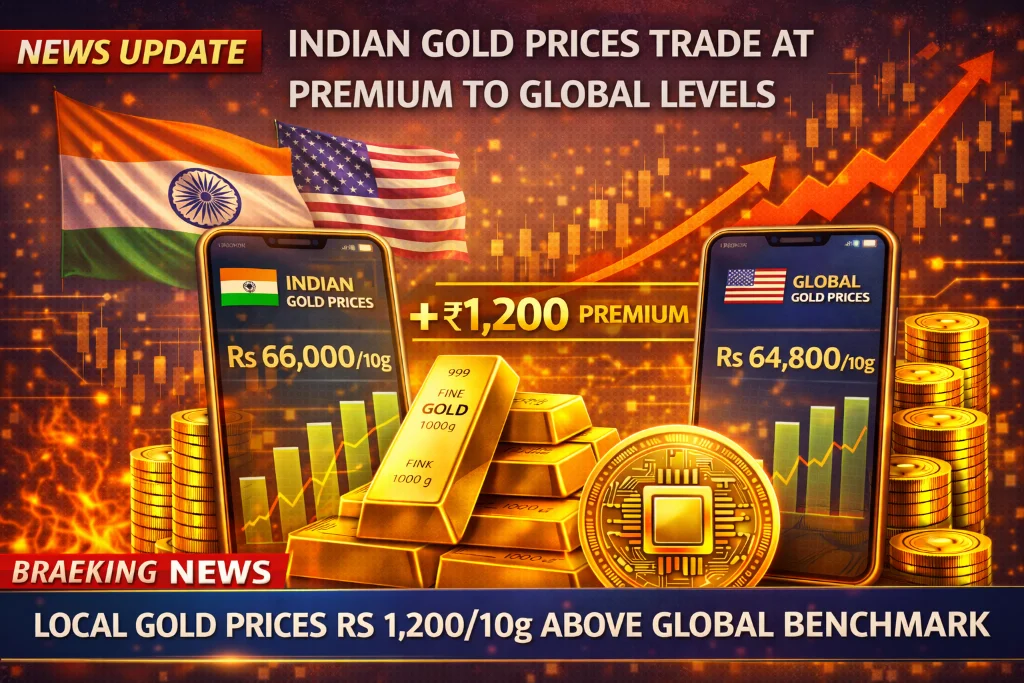 Indian gold prices trade at premium to global levels