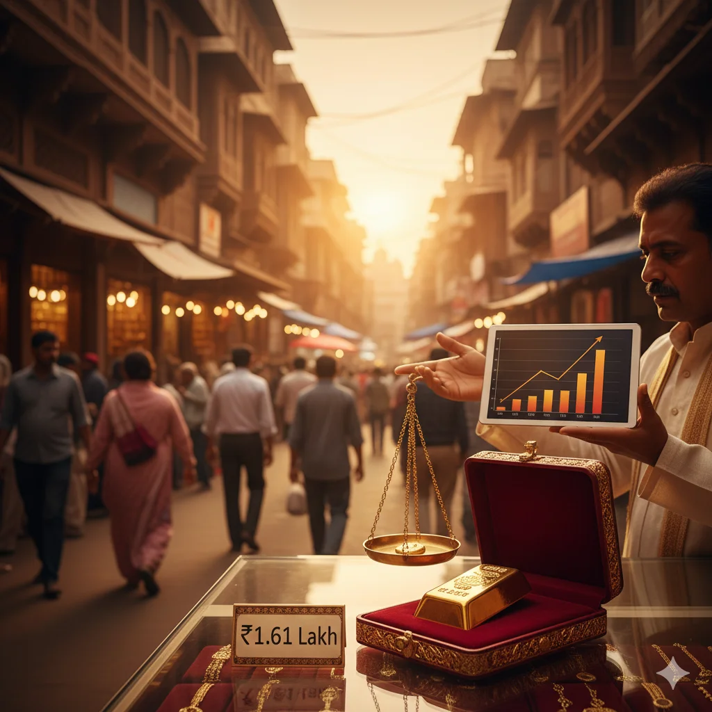 10-Gram Gold Price Crosses ₹1.61 Lakh Mark
