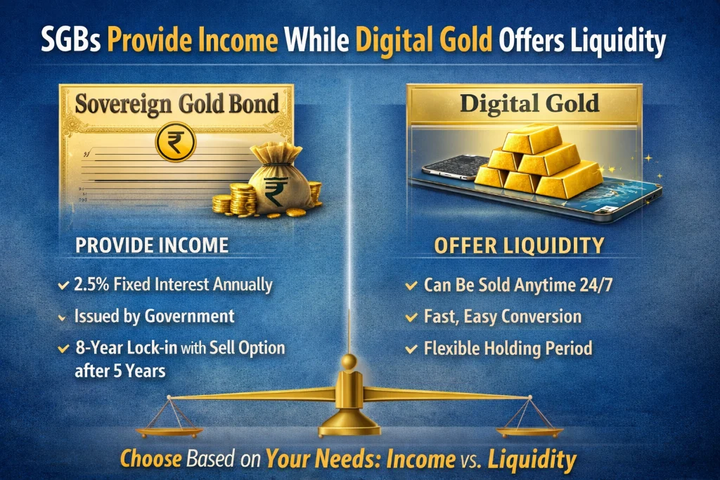 SGBs Provide Income While Digital Gold Offers Liquidity