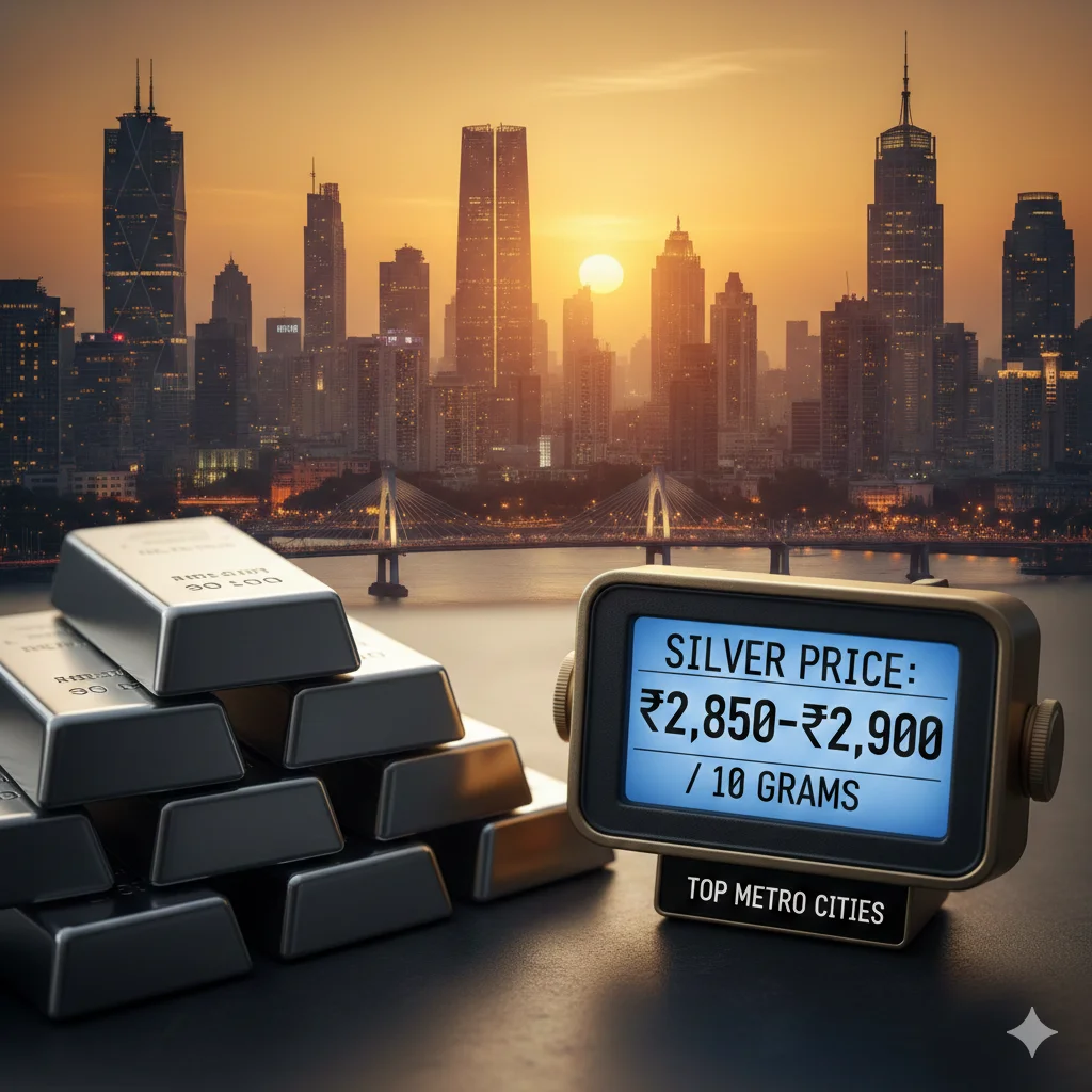 Top Metro Cities See Silver at ₹2,850–₹2,900 Per 10 Grams