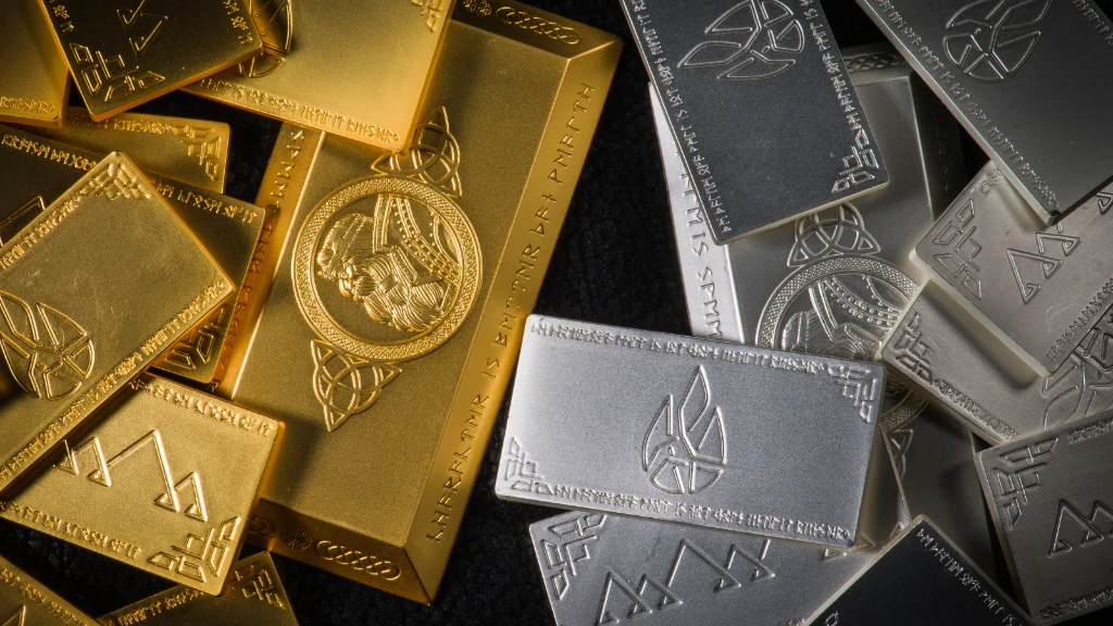 Gold bars and silver coins representing hedge allocation strategies in 2026.