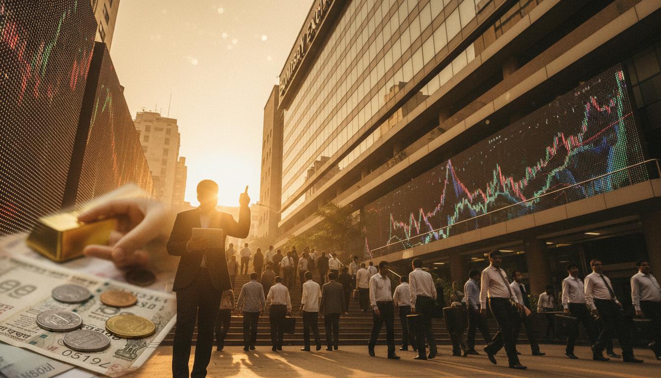 Sensex near record, metals drive gains