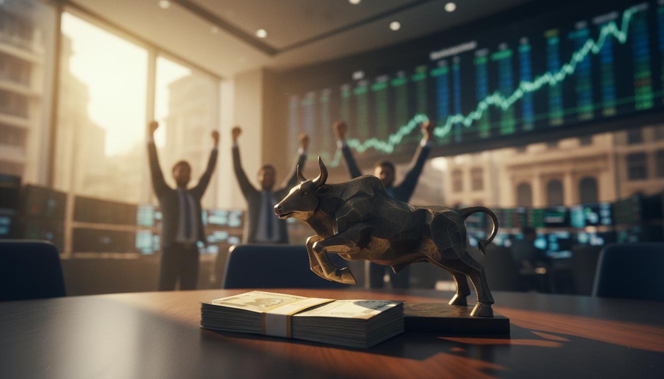 Sensex soars ~862 pts; Nifty near record as banks, FMCG lead; breadth improves